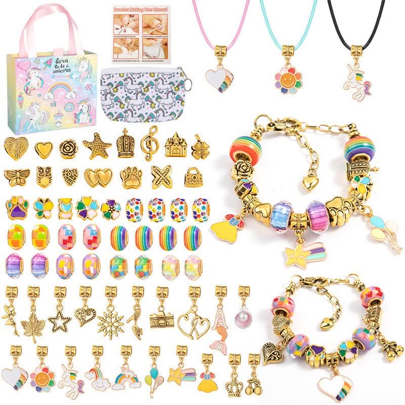 Bracelet Making Kit Adjustable Glass Beads & Charms