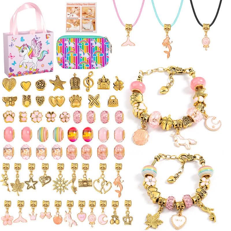 Bracelet Making Kit Adjustable Glass Beads & Charms