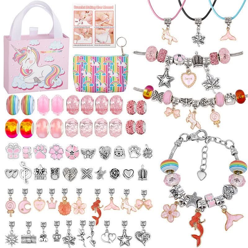Bracelet Making Kit Adjustable Glass Beads & Charms