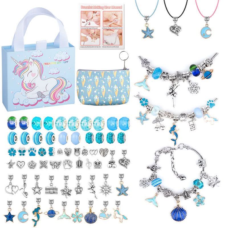 Bracelet Making Kit Adjustable Glass Beads & Charms