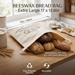 Bread Bag Beeswax-Lined Organic Linen Freezer-Safe