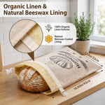 Bread Bag Beeswax-Lined Organic Linen Freezer-Safe