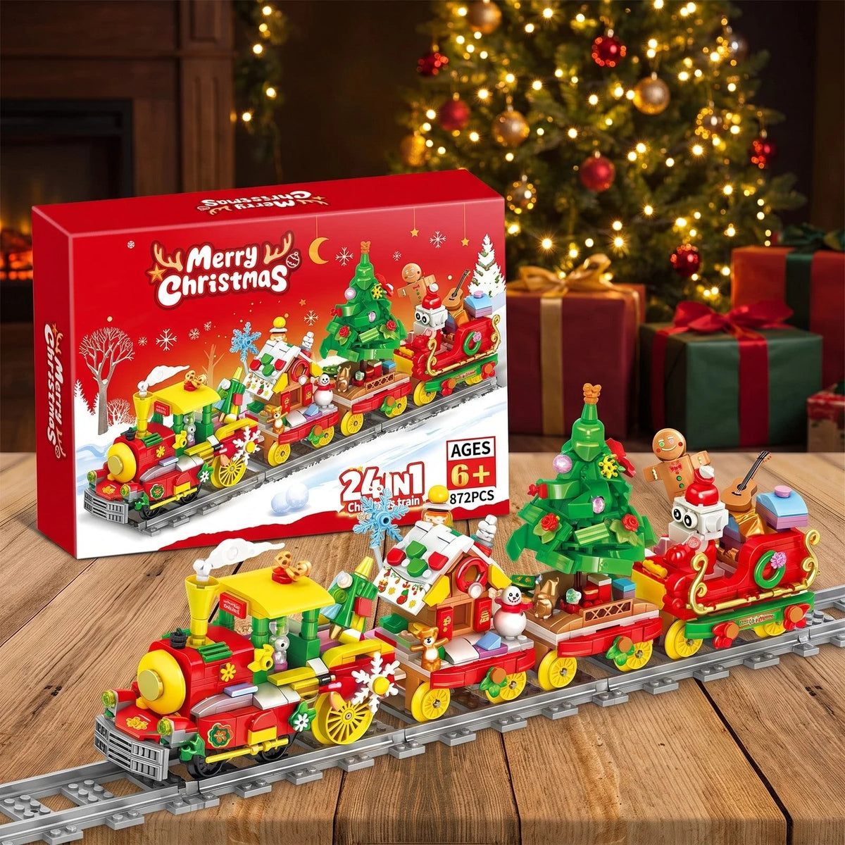 Brick Advent Calendar Christmas Train 24 Builds 872 Pieces