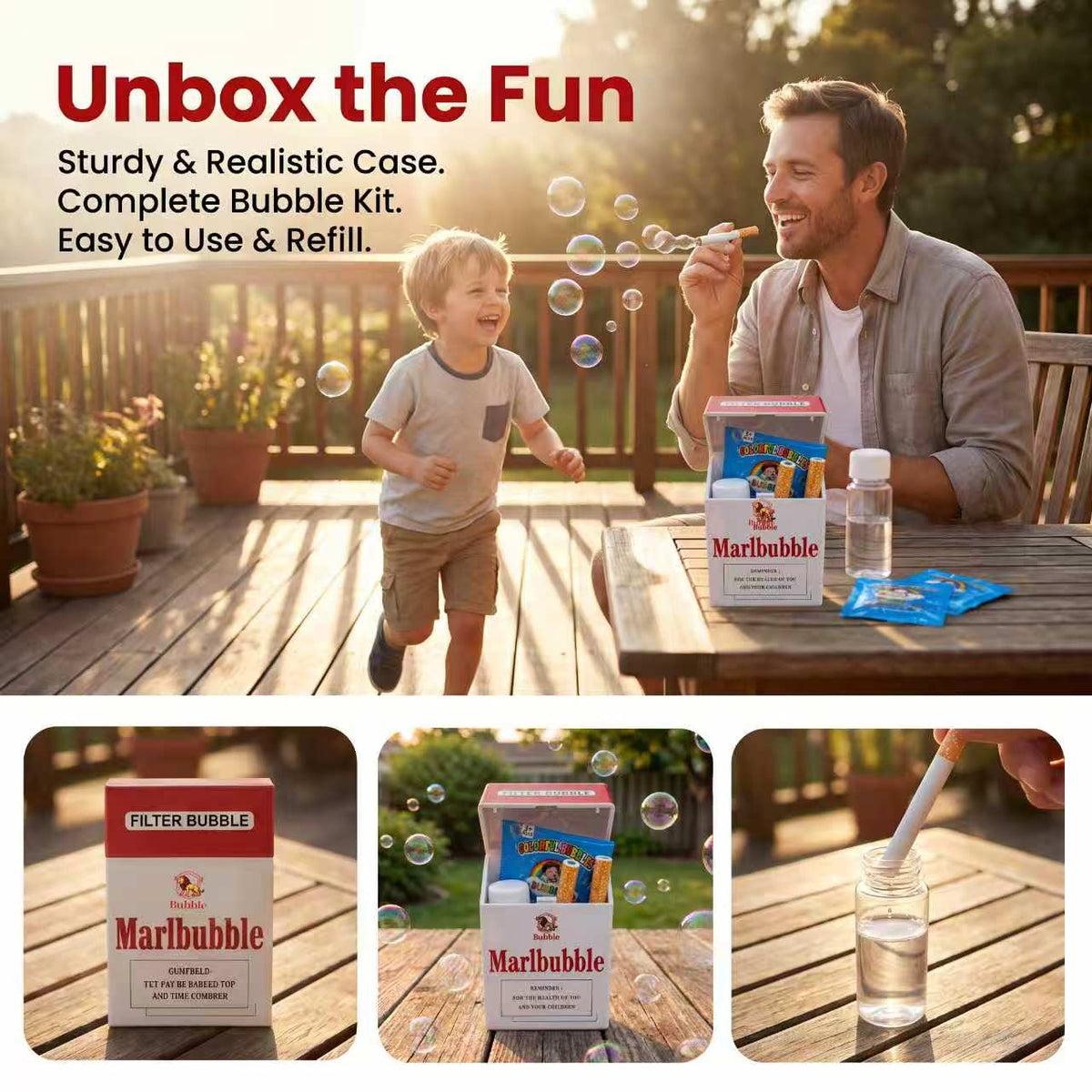 Bubble Blower Toy Portable With 2 Solution Refills