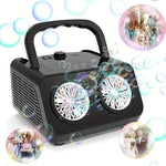 Bubble Machine Multi-Hole LED Rechargeable Cordless Portable