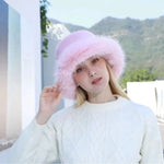 Bucket Hat Faux Fur Warm Stretch Fit