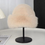 Bucket Hat Faux Fur Warm Stretch Fit