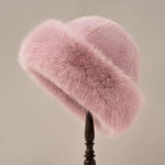 Bucket Hat Faux Fur Warm Stretch Fit