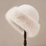Bucket Hat Faux Fur Warm Stretch Fit