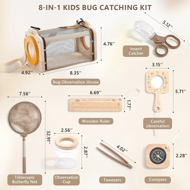 Bug Observation Kit Wooden Magnifier Set