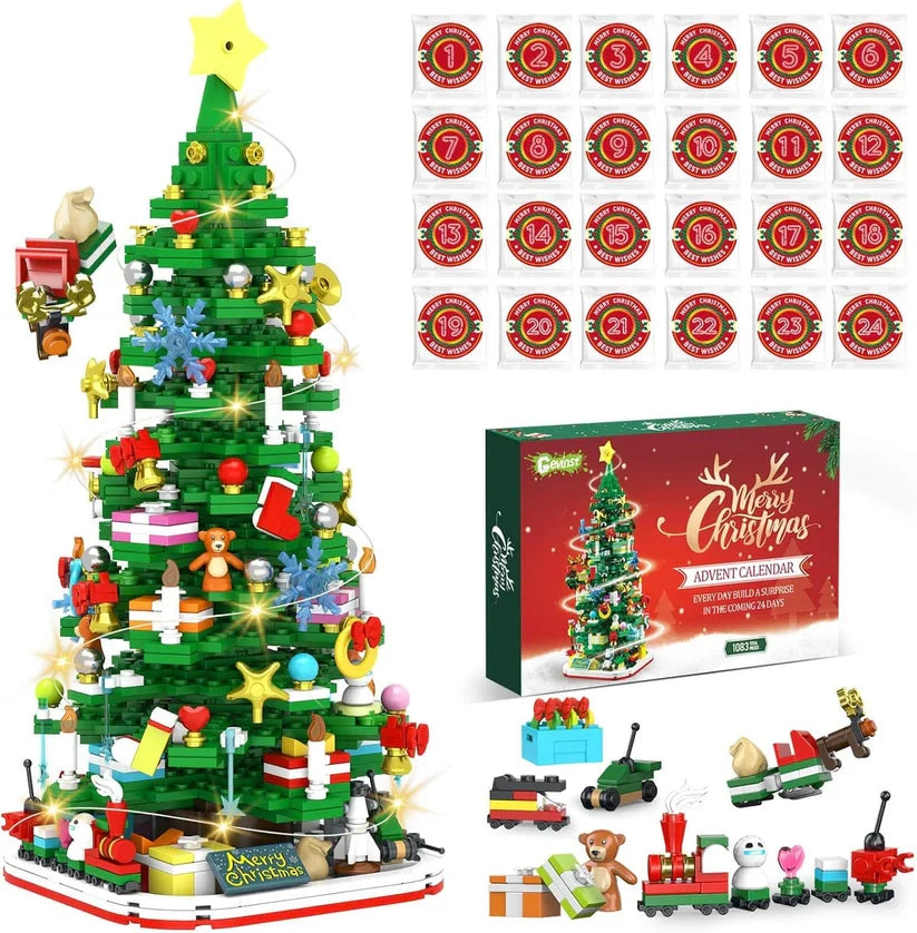 Building Block Advent Calendar 24-Day Christmas Village Theme