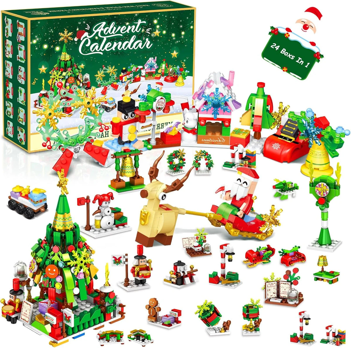 Building Block Advent Calendar 24-Day Christmas Village Theme