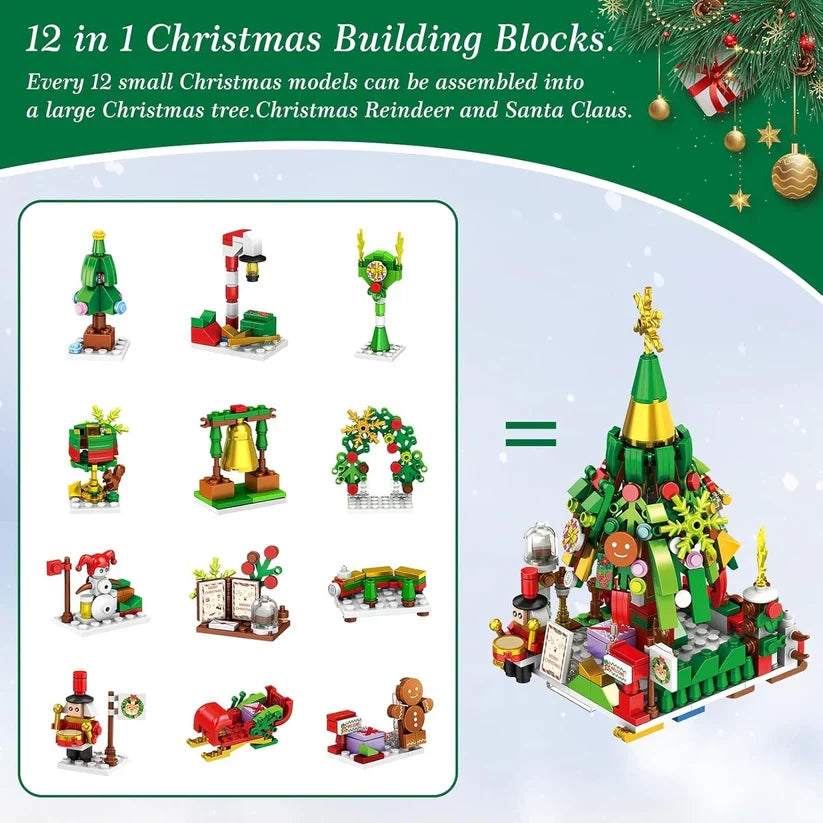 Building Block Advent Calendar 24-Day Christmas Village Theme