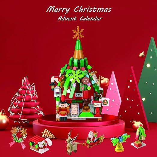Building Block Advent Calendar 24-Day Christmas Village Theme