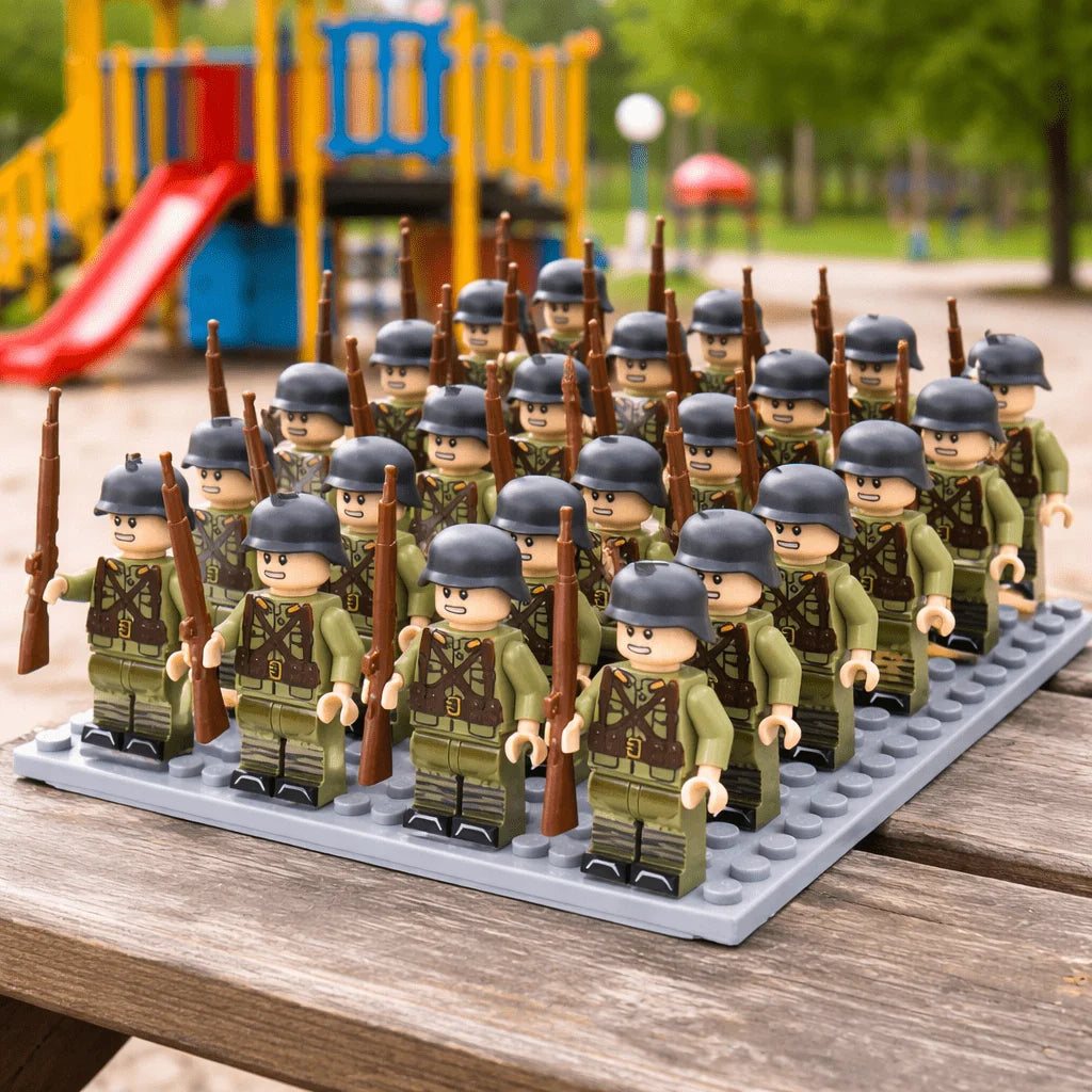 Building Block Figure Set 21 Pieces With Accessories