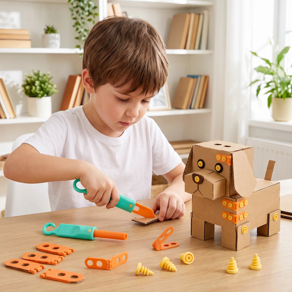Building Set Cardboard 100 Pieces Tool Kit Included