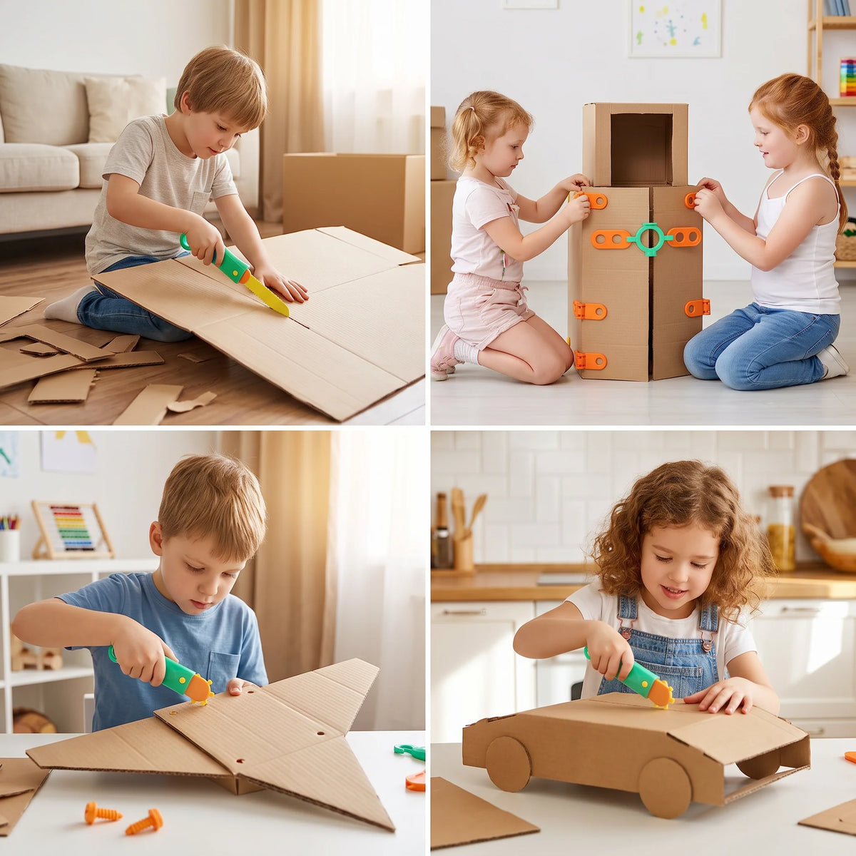 Building Set Cardboard 100 Pieces Tool Kit Included