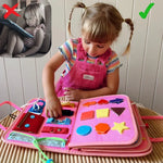 Busy Book Felt Fabric 8 Interactive Pages Montessori Life Skills Activities