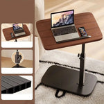 C-Shaped Side Table Adjustable Height 360 Degree Rotation Wheels