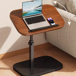 C-Shaped Side Table Adjustable Height 360 Degree Rotation Wheels