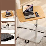 C-Shaped Side Table Adjustable Height & Wheels