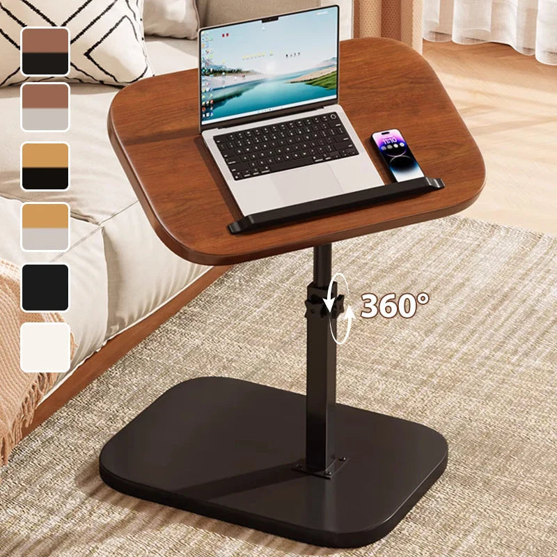 C-Shaped Side Table Adjustable Height & Wheels