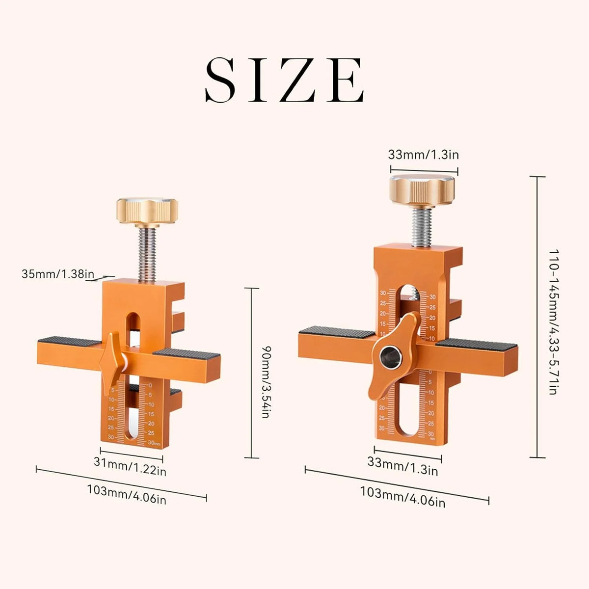 Cabinet Door Installation Jig Graduated Scale & Adjustable Support
