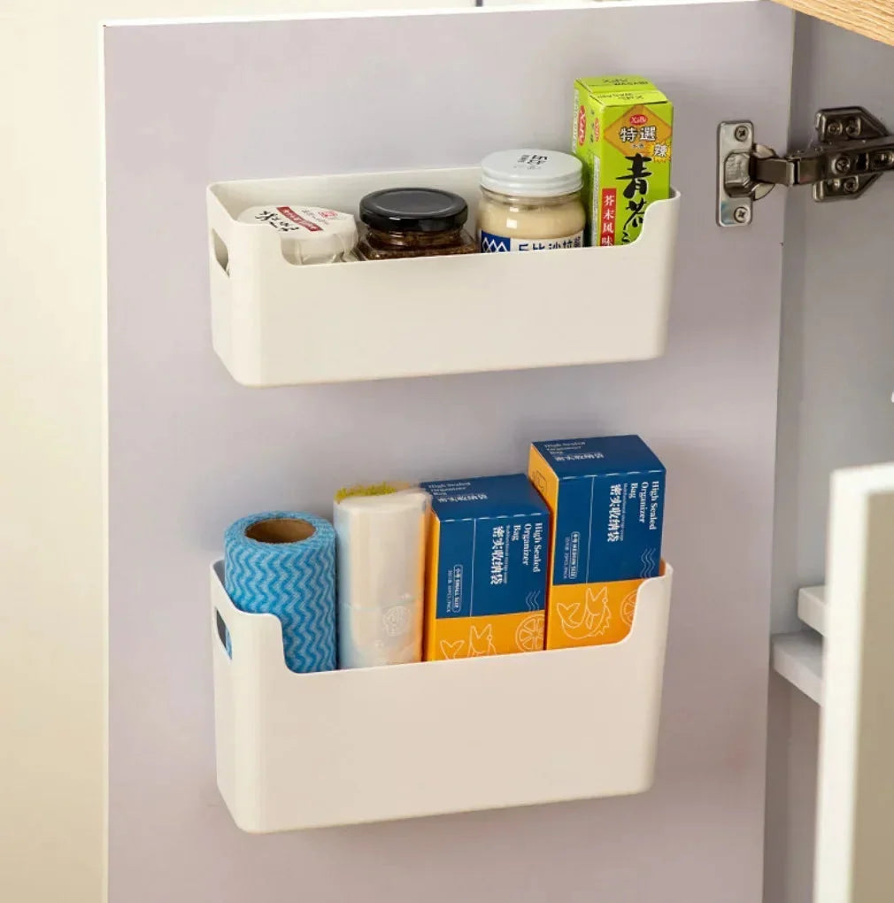 Cabinet Door Organizer Shelf Adhesive Mount No-Drill Plastic