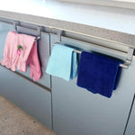 Cabinet Door Towel Holder Stainless Steel No-Install Hanging Design