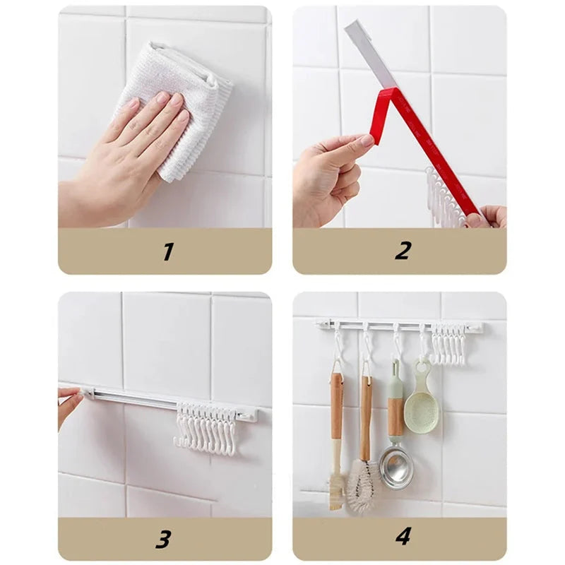 Cabinet Hooks Adjustable Sliding Drill-Free Installation