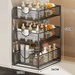 Cabinet Organizer Pull-Out Mesh Drawers Powder-Coated Steel