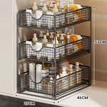 Cabinet Organizer Pull-Out Mesh Drawers Powder-Coated Steel
