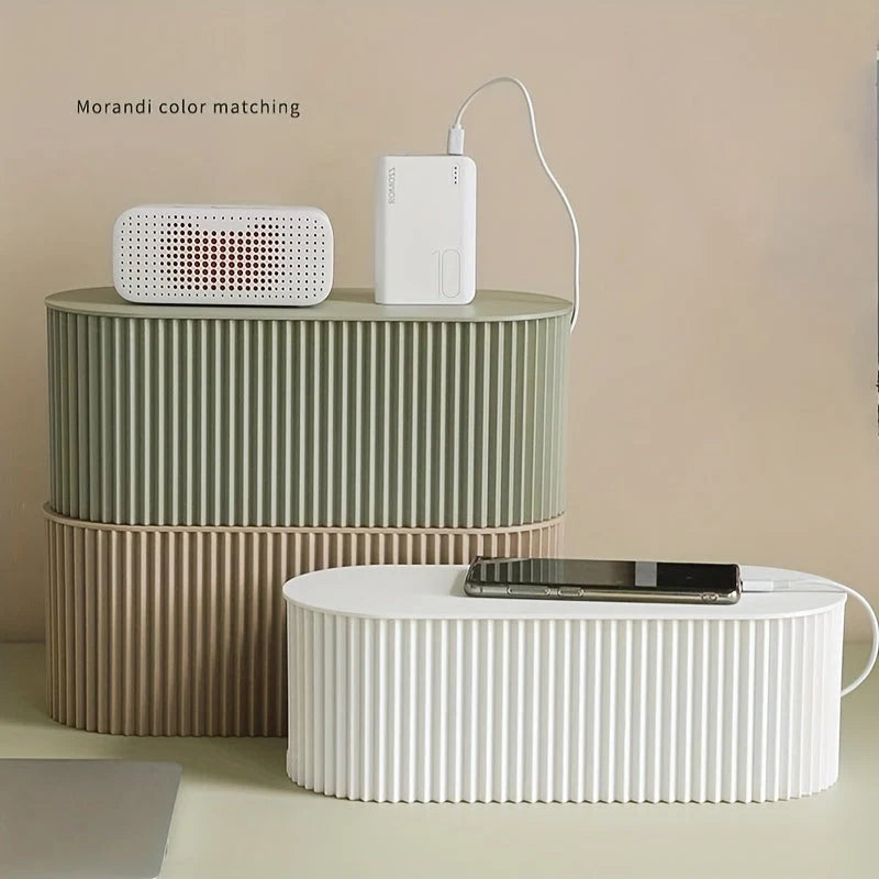 Cable Management Box Plastic Cord & Power Strip Storage
