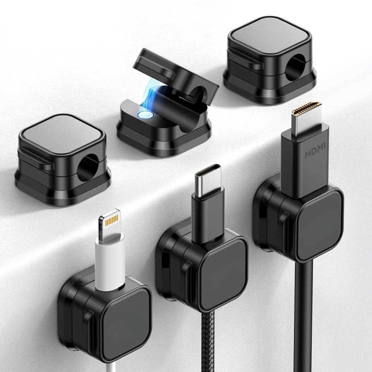 Cable Management Clips Magnetic Adhesive Set of 12