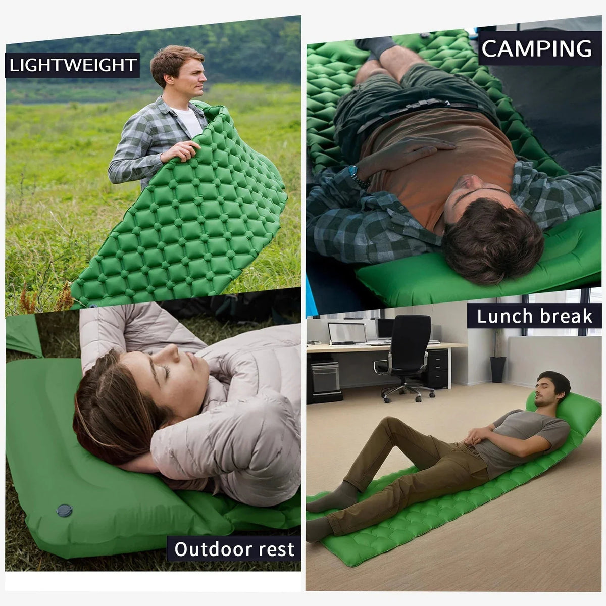 Camping Air Mattress Ultralight Honeycomb Quick Inflate