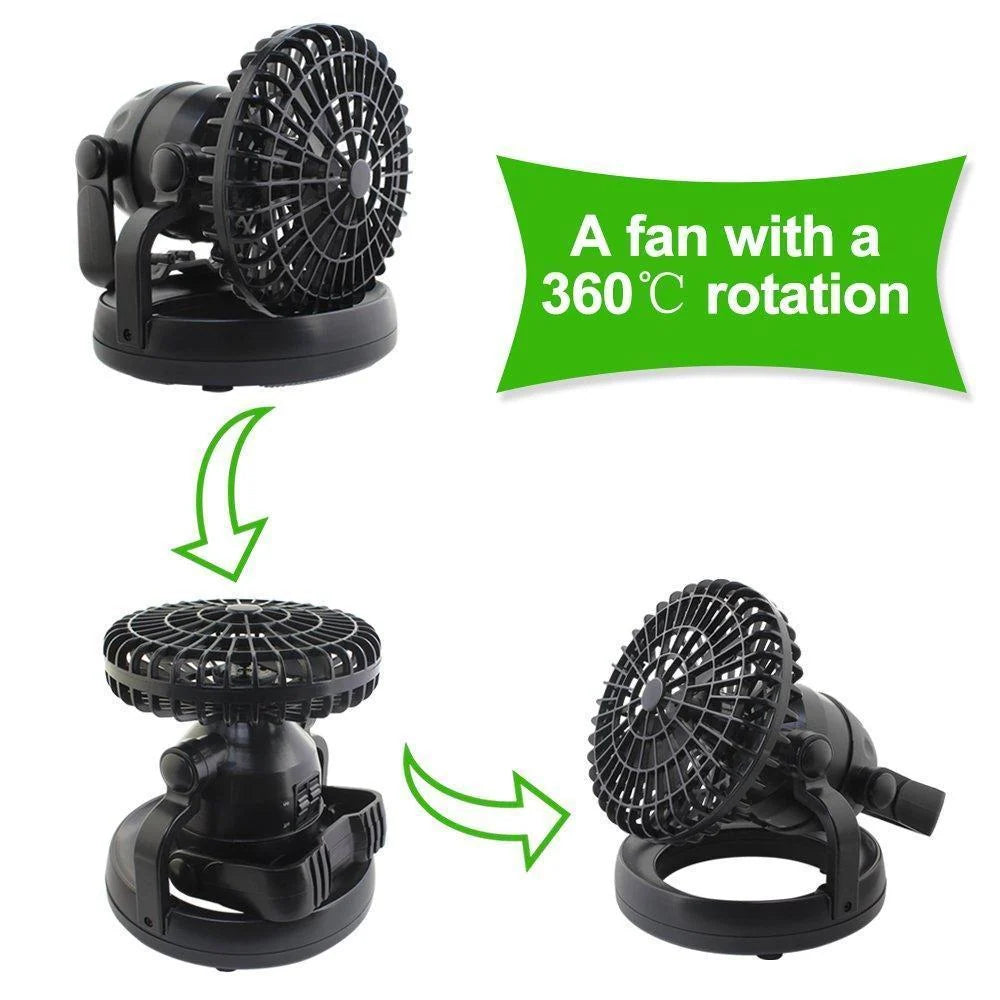 Camping Fan LED Light Battery Powered