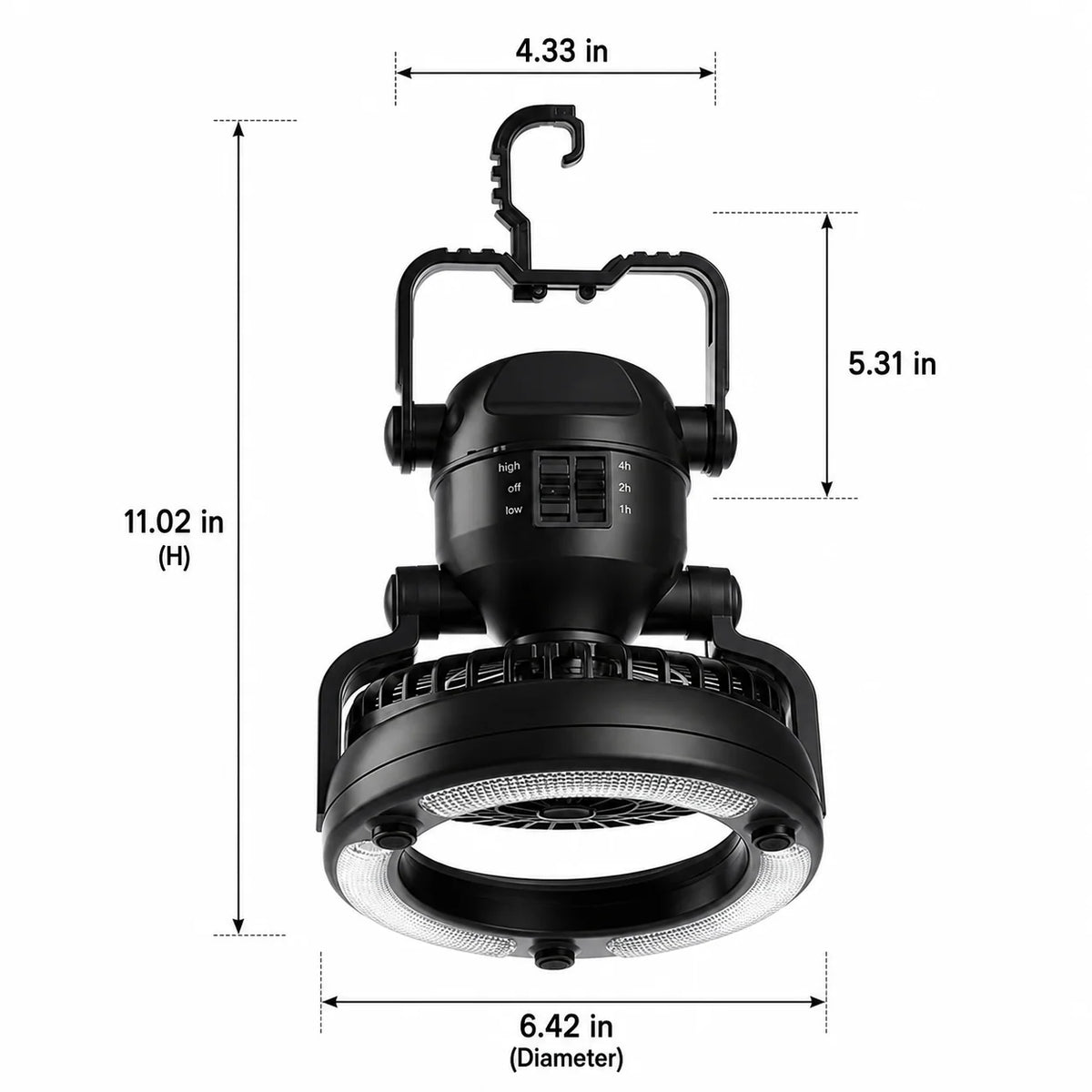 Camping Fan LED Light Battery Powered