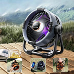 Camping Fan Turbo Airflow LED Light & USB-C Power Bank