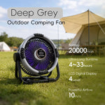Camping Fan Turbo Airflow LED Light & USB-C Power Bank