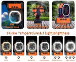 Camping Fan USB Rechargeable 20000mAh LED Light & Hanging Hook