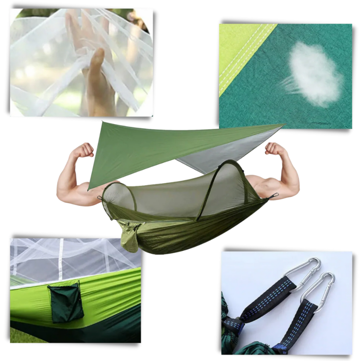 Camping Hammock Integrated Mosquito Net Parachute Nylon 400 Lb