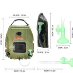 Camping Shower Solar Heated Foldable 20L Capacity