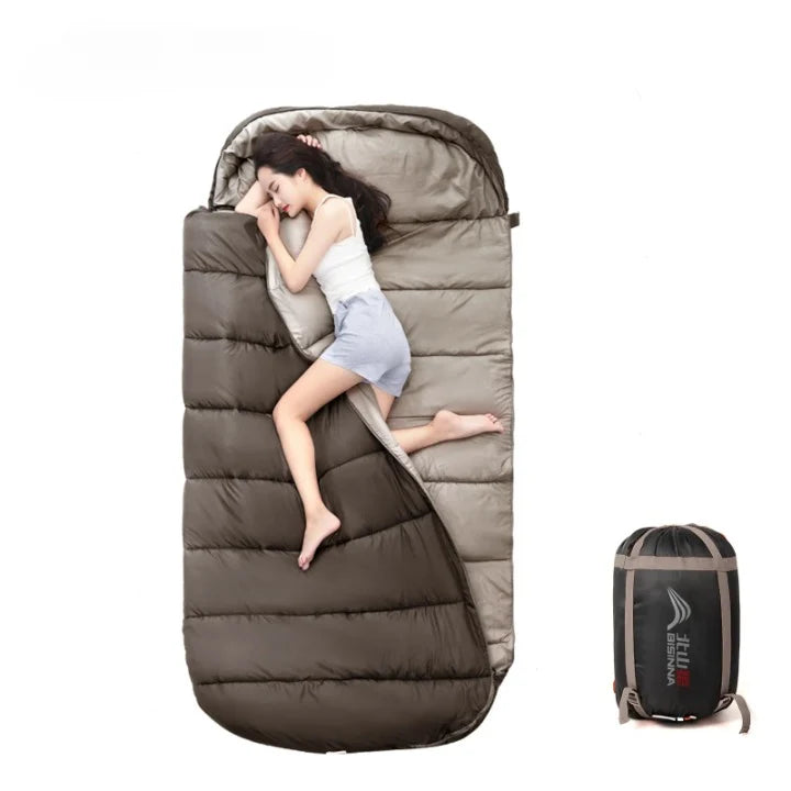 Camping Sleeping Bag Extra-Wide 100 cm All-Season Compression Bag