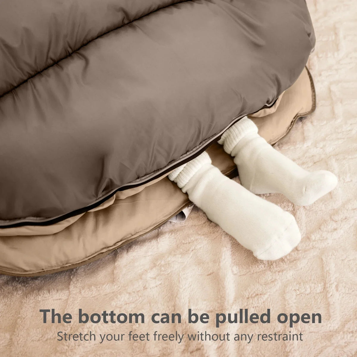 Camping Sleeping Bag Extra-Wide 100 cm All-Season Compression Bag