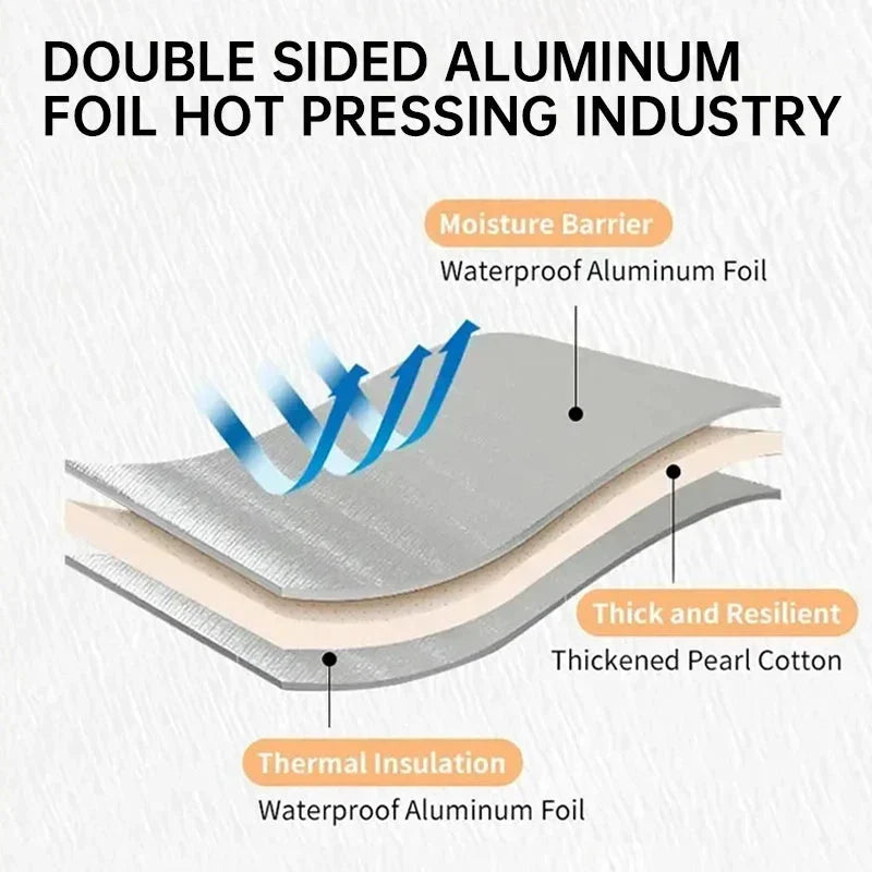 Camping Sleeping Pad Heat-Reflective Aluminum Waterproof Thick Foam