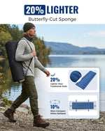 Camping Sleeping Pad Self-Inflating Contoured R-Value 4.2