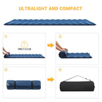 Camping Sleeping Pad Self-Inflating Contoured R-Value 4.2