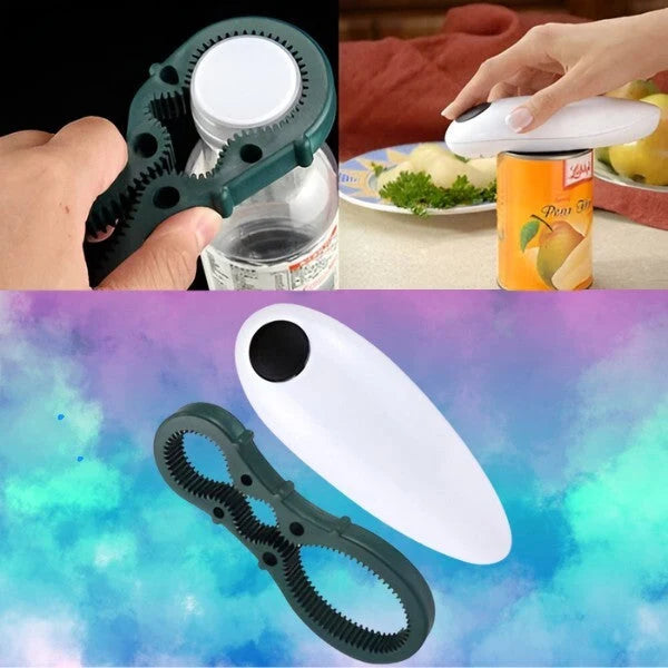 Can & Bottle Opener Electric One-Button Safe-Cut
