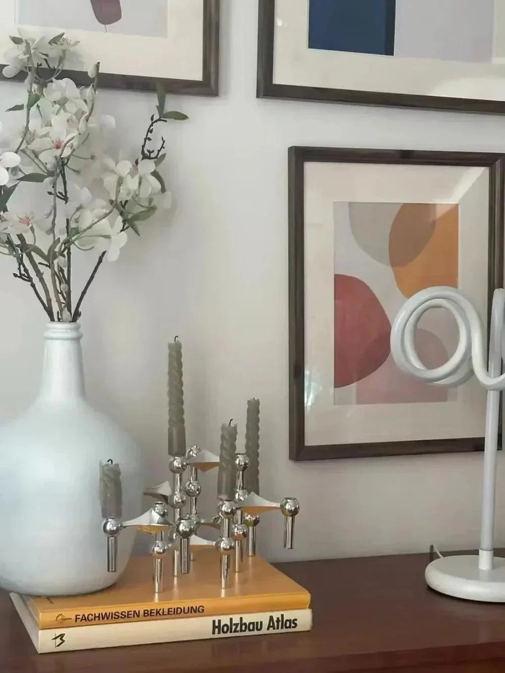 Candle Holder Modular Coated Steel Sculptural Design