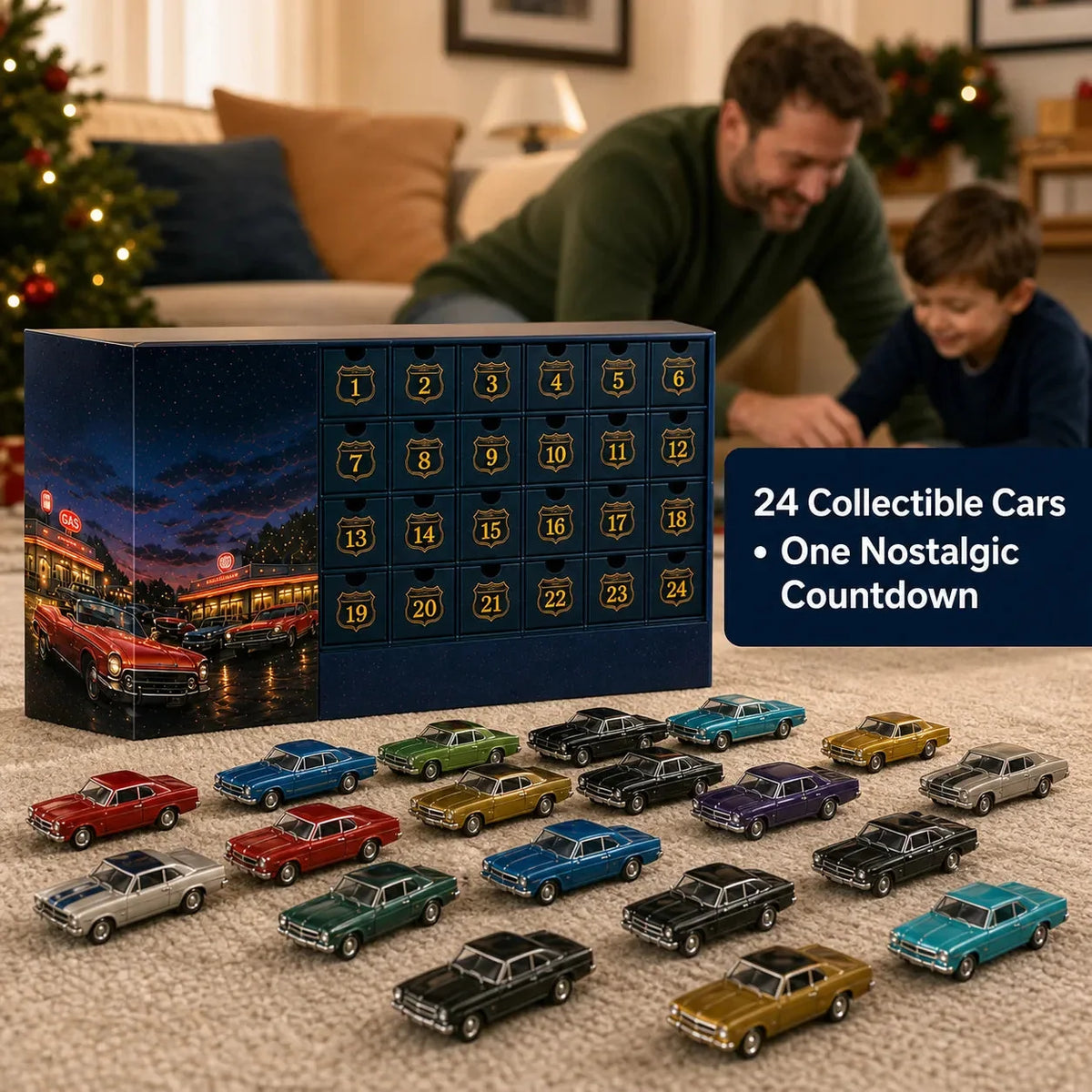 Car Advent Calendar 24 Classic American Miniatures